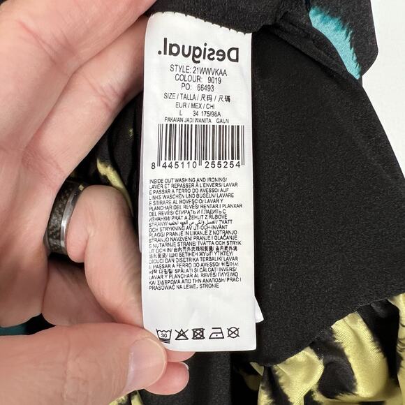 Desigual X Maria Escote Women’s Size Large Zebra Slim Short Dress Multicolor - Picture 10 of 16